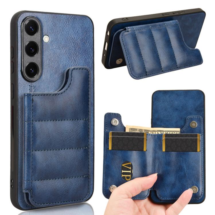 Cow Pattern Sewing Card Bag Phone Case, For Samsung Galaxy S25 5G, For Samsung Galaxy S25+ 5G, For Samsung Galaxy S25 Ultra 5G - Shello's Creative Boutique