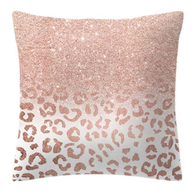 Rose Gold Pineapple Glitter Pillow Case - Glamorous 45x45cm Cushion Cover