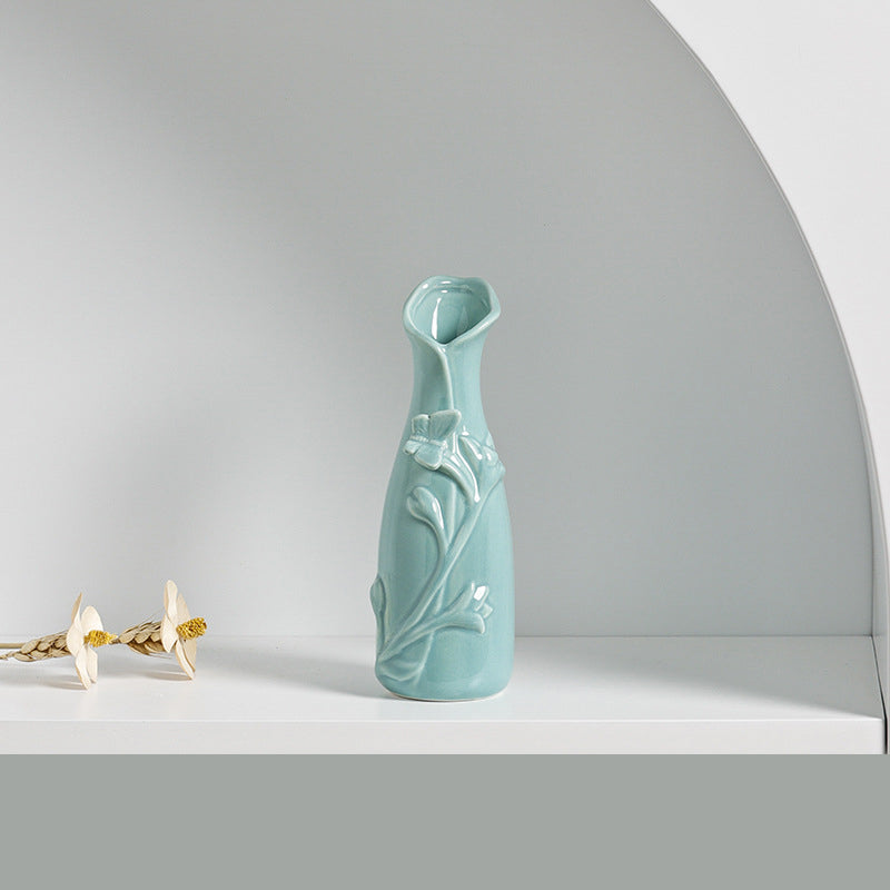 Aromatherapy Bottle Creative Home Mini Ceramic Vase Ornament Decoration Hydroponic Flower Arrangement Small Flower Butterfly eprolo