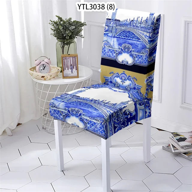 European Elements Style Cover For Dining Living Room Chair Cover Flowers Pattern Dining Furniture Chairs Covers Home Stuhlbezug eprolo