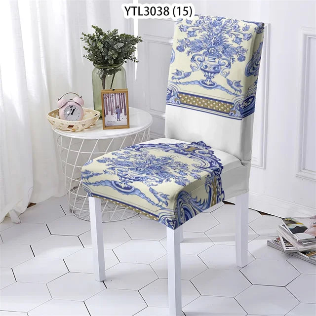 European Elements Style Cover For Dining Living Room Chair Cover Flowers Pattern Dining Furniture Chairs Covers Home Stuhlbezug eprolo