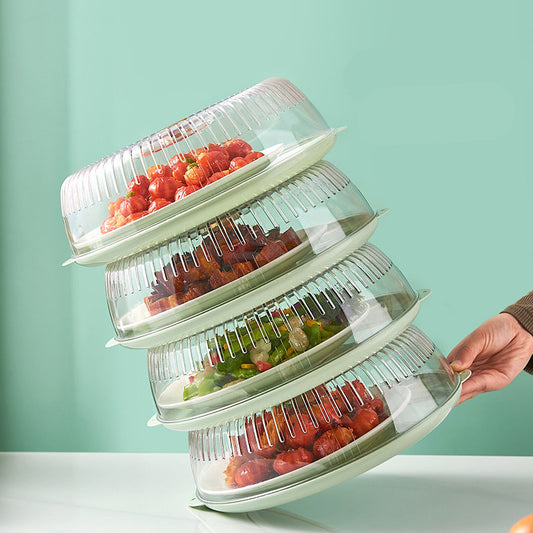 New Dust-Proof Transparent Thermal Insulation Food Cover Multi-Layer Leftover Food Cover Household Anti-Fly Cover Vegetable Cover eprolo