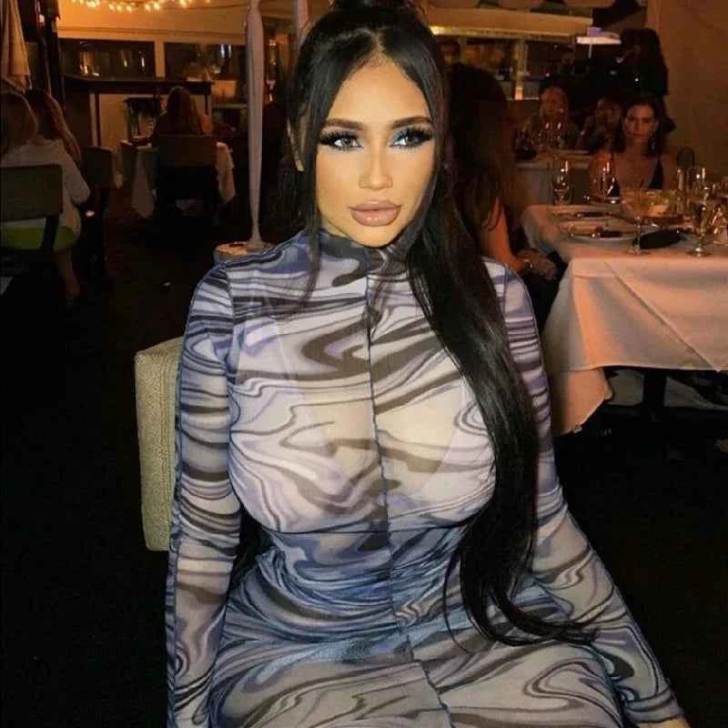 Sexy Mesh Dress for Women – Fall Fashion Party Wear