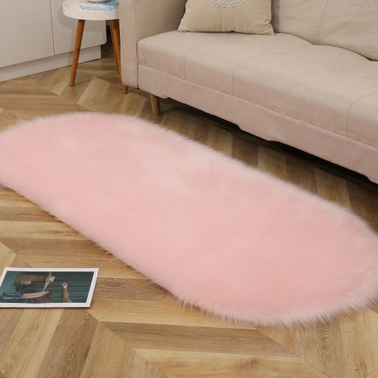 Imitation Wool Carpet, Oval Plush Carpet, Tea Table, Living Room, Bedroom, Bedside Blanket, Window Mat eprolo