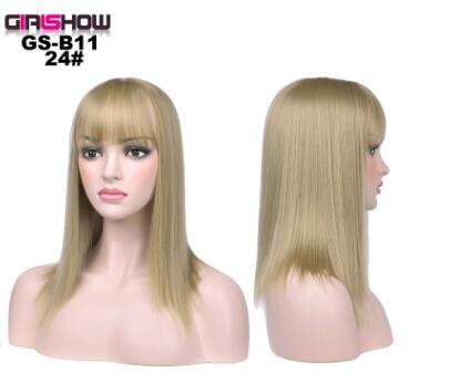 women Bob Wig With Bangs Short Straight Wigs party Synthetic Hair Heat Resistant Fiber fake hair Halloween Perucas eprolo