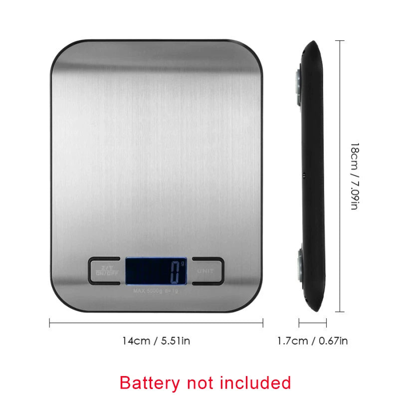 5/10KG Digital Kitchen Scale Stainless Steel Portable Kitchen Food Scale LED Display Electronic Jewelry Baking Weight Scales eprolo