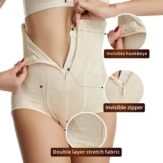 Women's Body Shaping High Waist Zipper Reinforced Abdominal Tight Pants - Shello's Creative Boutique