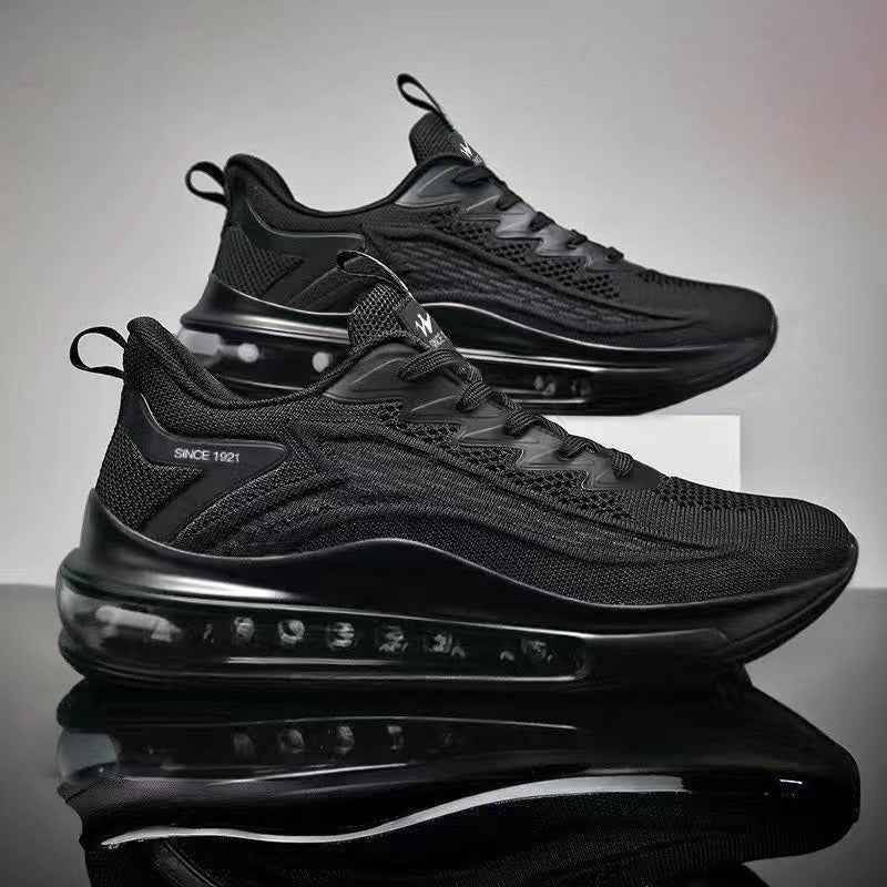 Flyknit Height Increasing Running Shoes for Men - Spring New Shock-Absorbing Air Cushion Sports Shoes