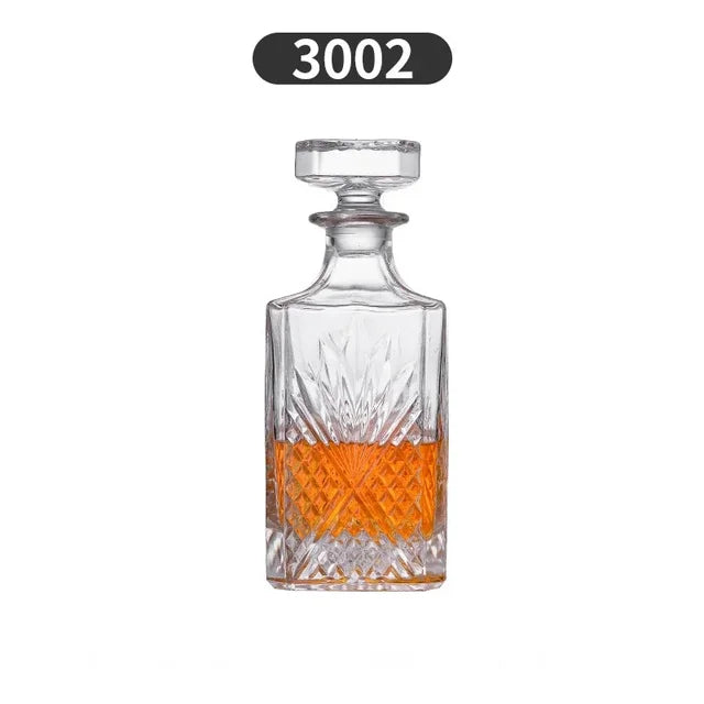 Crystal Glass Whiskey Decanter, Lead-Free, Luxury Barware, Wine Bottle, Home Party, 750ml eprolo