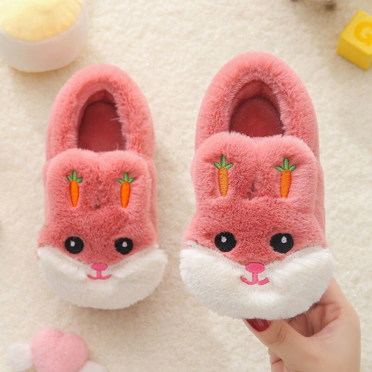 Kids Cotton Slides Autumn Winter Indoor Non-slip Cute Rabbit Non-slip Kids Shoes Home Slippers Fashion Baby Boys Girls Slippers eprolo