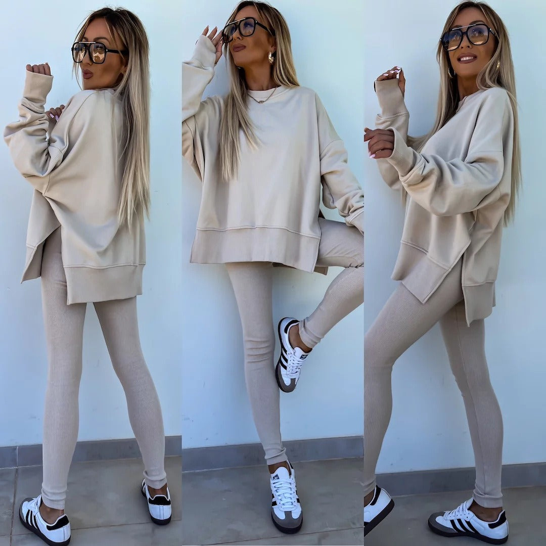 Women's Wear European and American Casual Tight Pants Loose Hoodie Set Two Piece Set eprolo