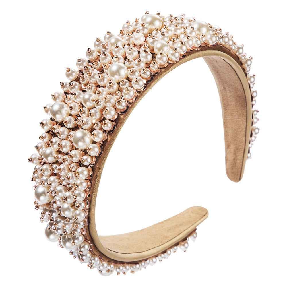 Hair Hoop Hair Accessories Baroque Hair Hoop Hand Nail Pearl Versatile Net Red Catwalk Head Hoop - Shello's Creative Boutique