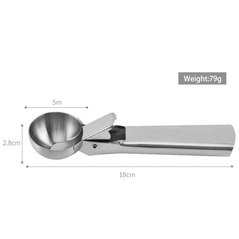 430 Stainless Steel Ice Cream Scoop Dual-Use Function Fruit Scoop Ice Cream Scoop Ball Scoop eprolo