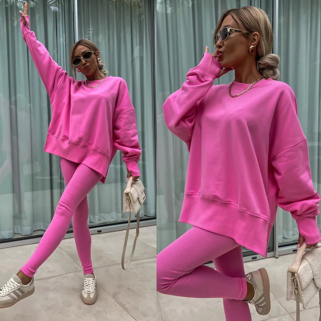 Women's Wear European and American Casual Tight Pants Loose Hoodie Set Two Piece Set eprolo