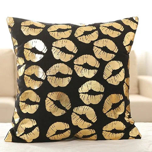 Luxurious Gold Foil Velvet Pillow Cover - Elegant 45x45cm Cushion - Shello's Creative Boutique