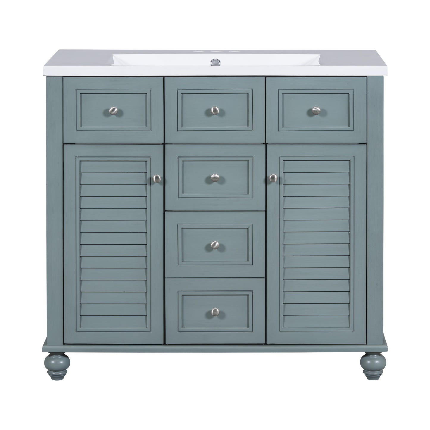36 inch modern mirror cabinet with adjustable shelves, 2 soft closing doors, and 6 drawer storage cabinet door organizers eprolo