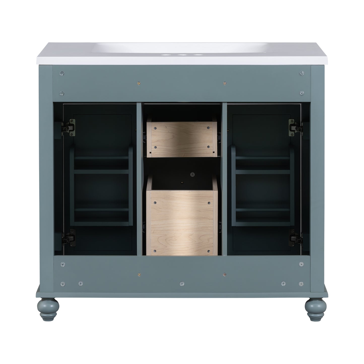 36 inch modern mirror cabinet with adjustable shelves, 2 soft closing doors, and 6 drawer storage cabinet door organizers eprolo