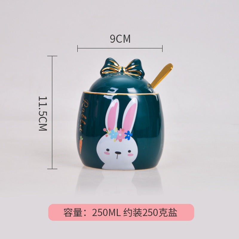 Lovely design cartoon kitchenware 3 pieces ceramic spice jar set for gift eprolo