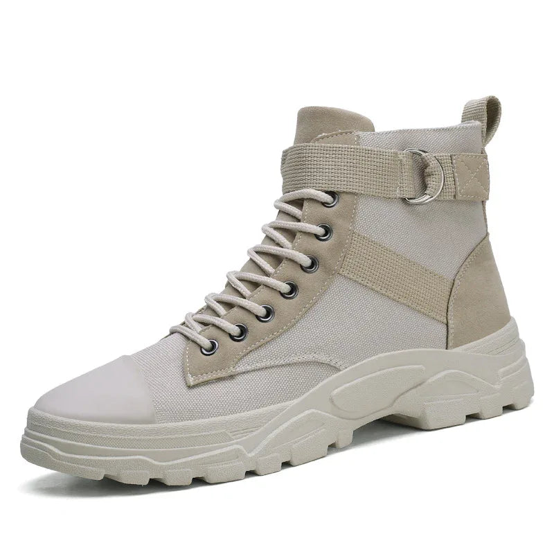 High top Martin boots for teenagers, fashionable and trendy casual board shoes, round toe lace up shoes for men - Shello's Creative Boutique