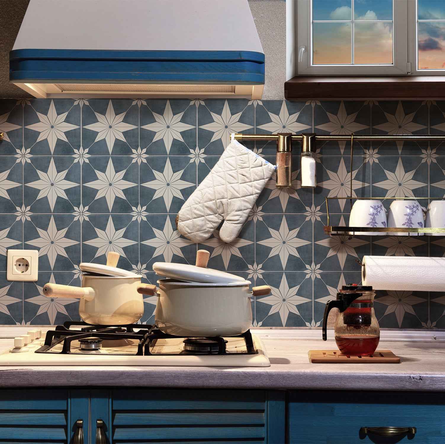 Funlife City Light Waterproof Brick Wall Stickers - Thickened PVC Self-Adhesive Decorative Stickers for Kitchen and Bathroom