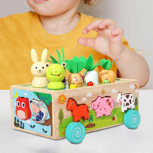 Montessori Carrot Harvest Game - Wooden Educational Toy Ages 3-5 - Shello's Creative Boutique