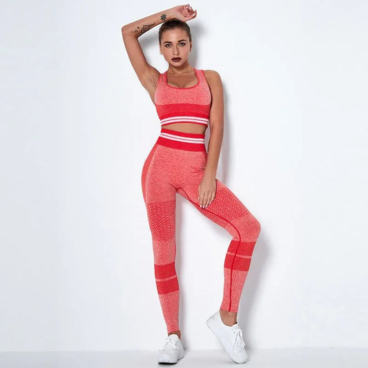 4Pcs Women Vital Seamless Yoga Set Sports Bra+Crop Top Shirts+Shorts+High Waist Leggings Gym Clothing Sports Wear For Women - Shello's Creative Boutique