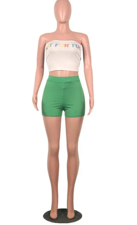 Sexy Crop Top and Shorts Two-Piece Set - Twotwinstyle Women's Tracksuit - Shello's Creative Boutique