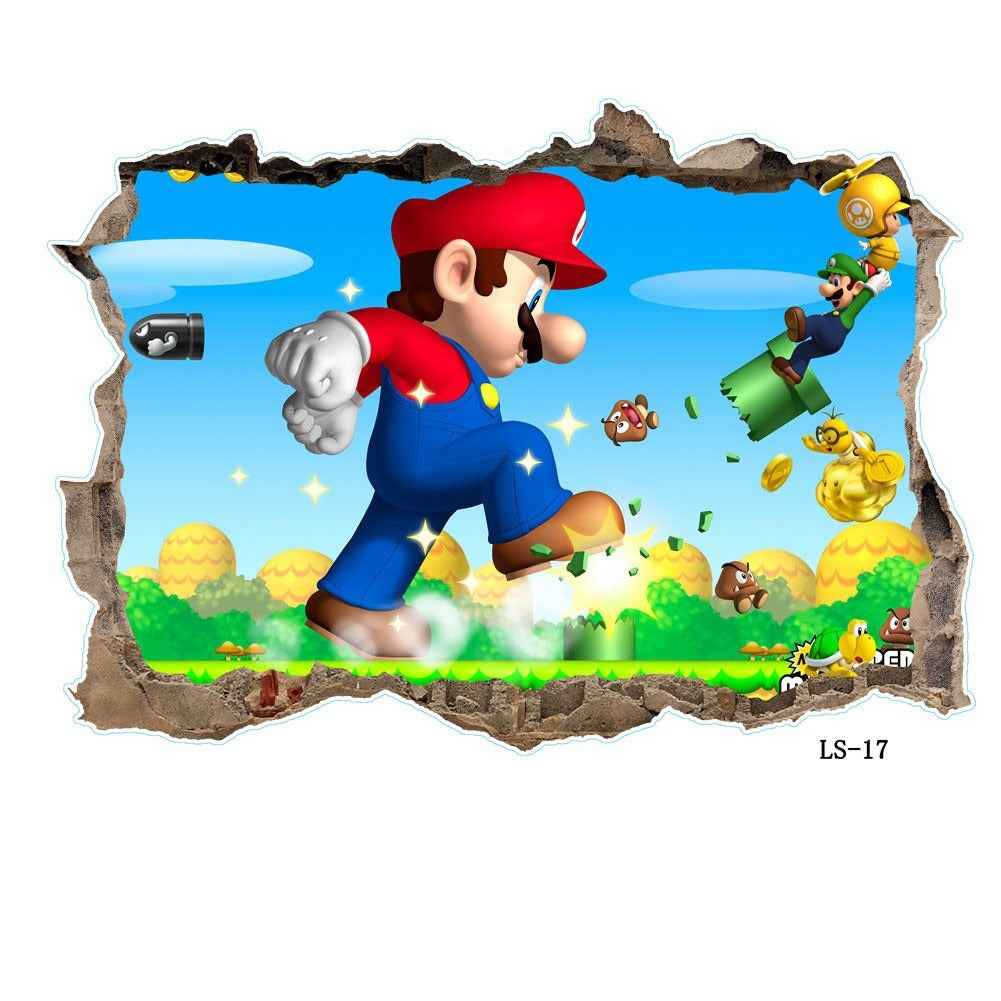 Mario Wall Stickers PVC Self-Adhesive Anime Game Decor for Children's Rooms and Kindergartens