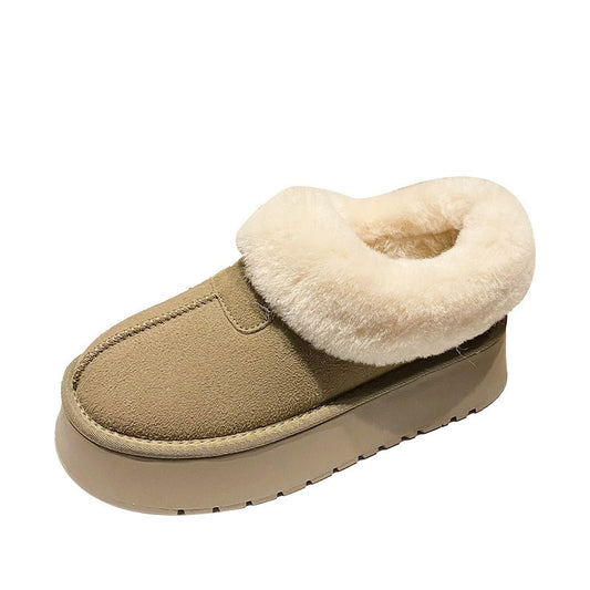 Thick soled versatile snow boots for women's warmth and height increase small cotton shoes eprolo