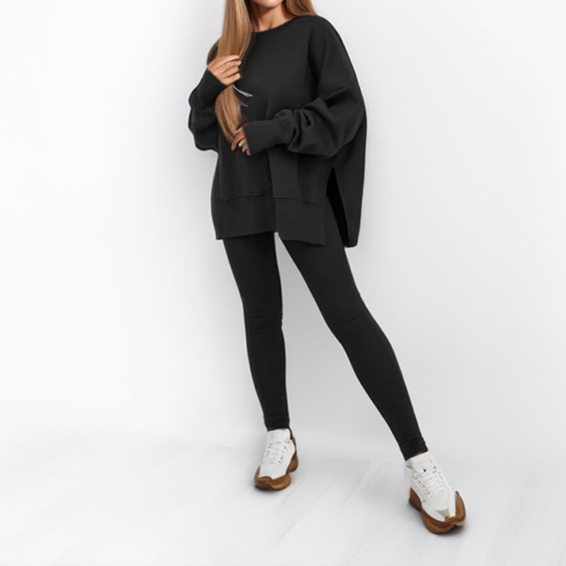 Women's Wear European and American Casual Tight Pants Loose Hoodie Set Two Piece Set eprolo