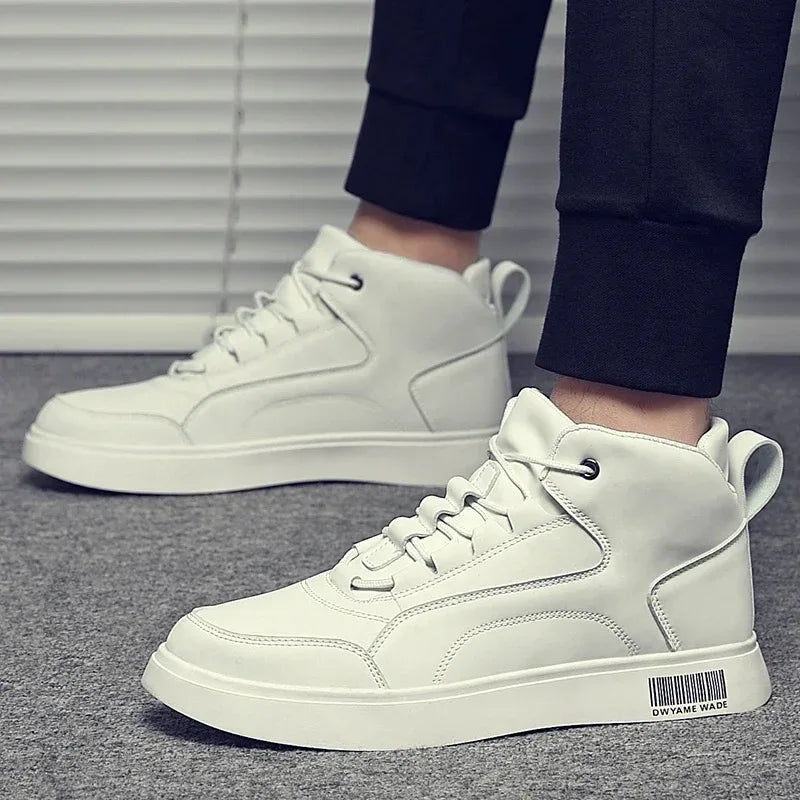 Brand Men's Sneakers Trendy High Top Casual Shoes Lace Up Flats Outdoor Trainer Shoes For Men White Tenis Shoes Zapatos Hombres eprolo