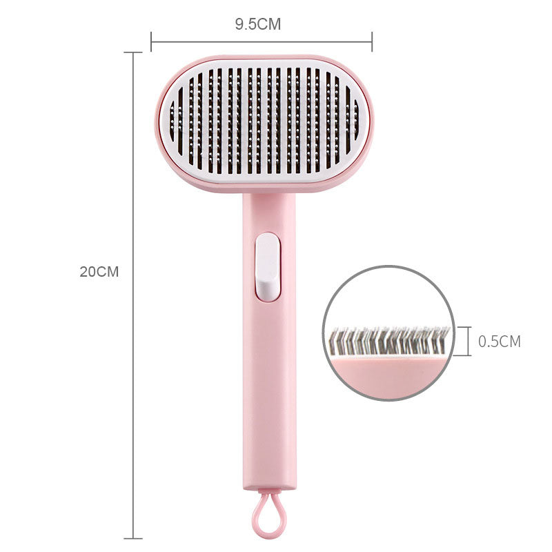 Self-Cleaning Pet Hair Removal Brush - One-Click Grooming Comb for Cats & Dogs