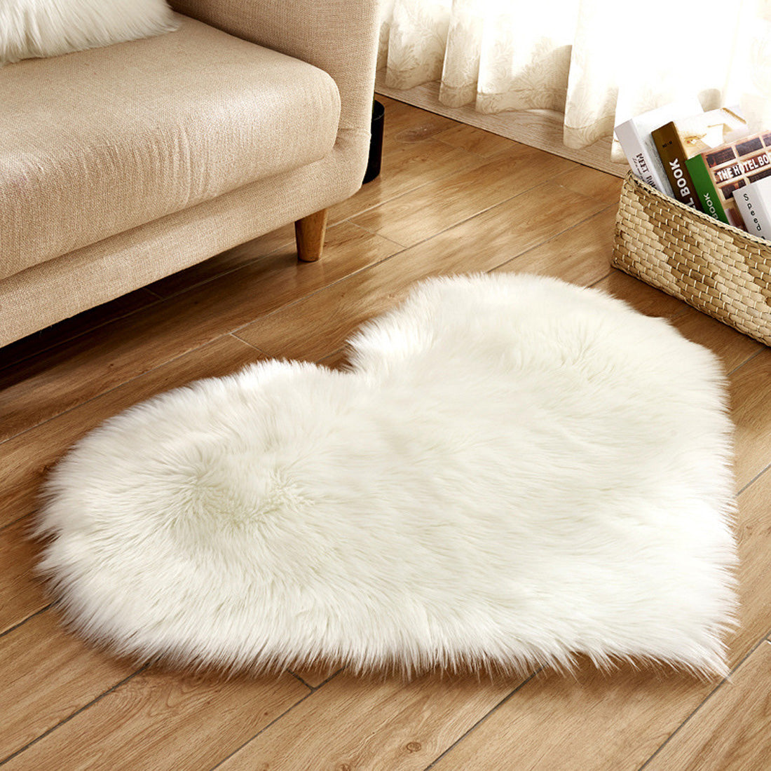 Love Heart Rugs Artificial Wool Hairy Carpet Faux Floor Mat Fur Plain Fluffy Area Rug Soft Living Room Carpet Bedroom Floor Mat eprolo