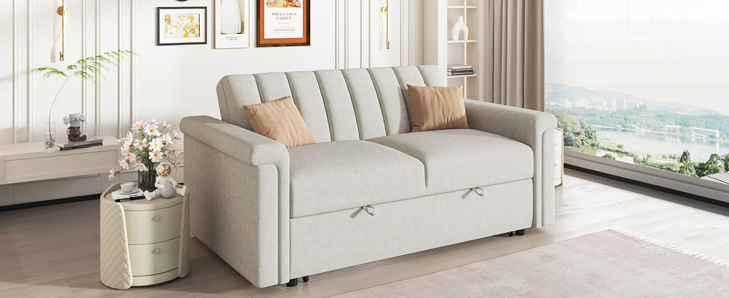 U_STYLE Convertible Soft Cushion Sofa Pull Bed ,for Two People to Sit On eprolo