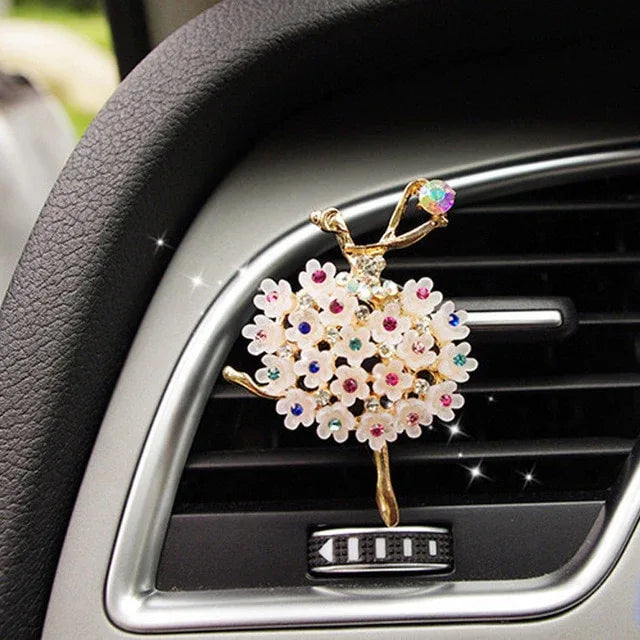 Car Air Freshener Scents Auto Perfume Vent Outlet Clip With Solid Fragrance Sheet Swan Mushroom Butterflies Planet Dance Girl - Shello's Creative Boutique