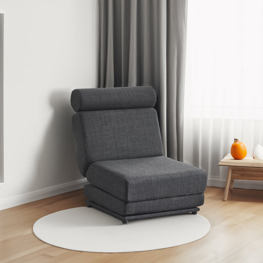 Single Sofa Chair Foldable Single Sofa Bed with Pillow,Portable Foldable Sofa Bed,Leisure Sofa Chair,Easy to Store, Dark Grey eprolo