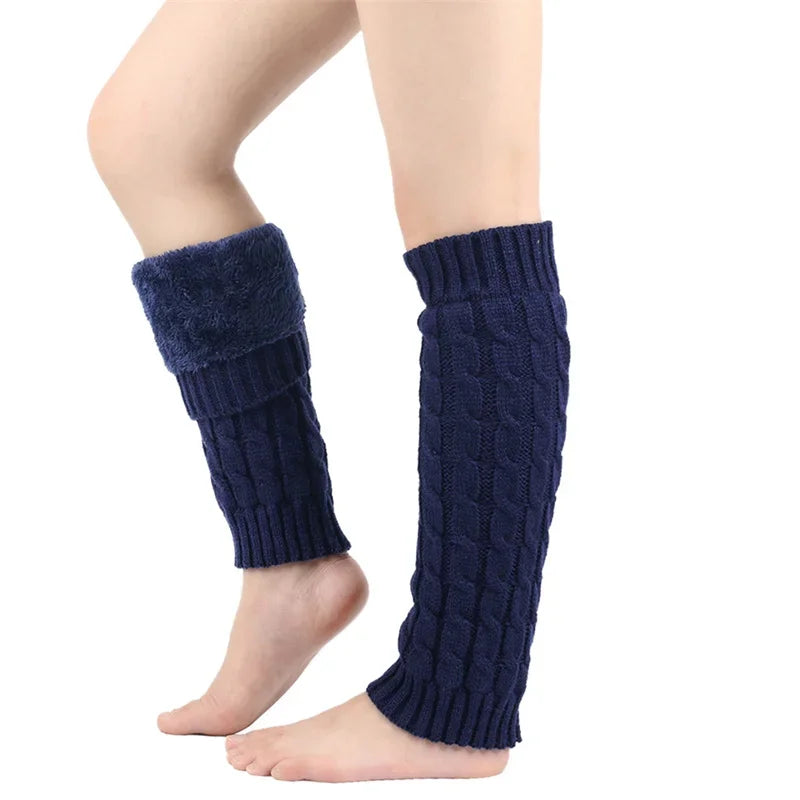 Fashion Women Knitted Leg Warmer Winter Warm Thermal Plush Leg Warmers Knee High Socks Boot Cuffs Streetwear 2024 eprolo