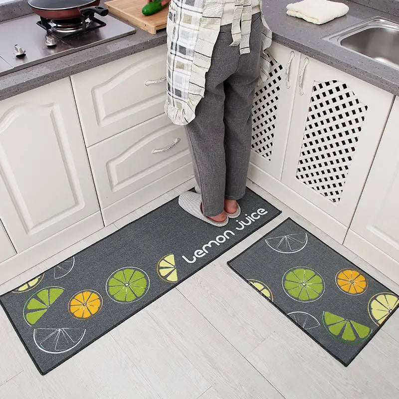 Kitchen Mat Set Wear-resistant Non-slip Kitchen Floor Mat Bathroom Absorbent Door Mat Oil-absorbing Anti-fouling Long Mat eprolo