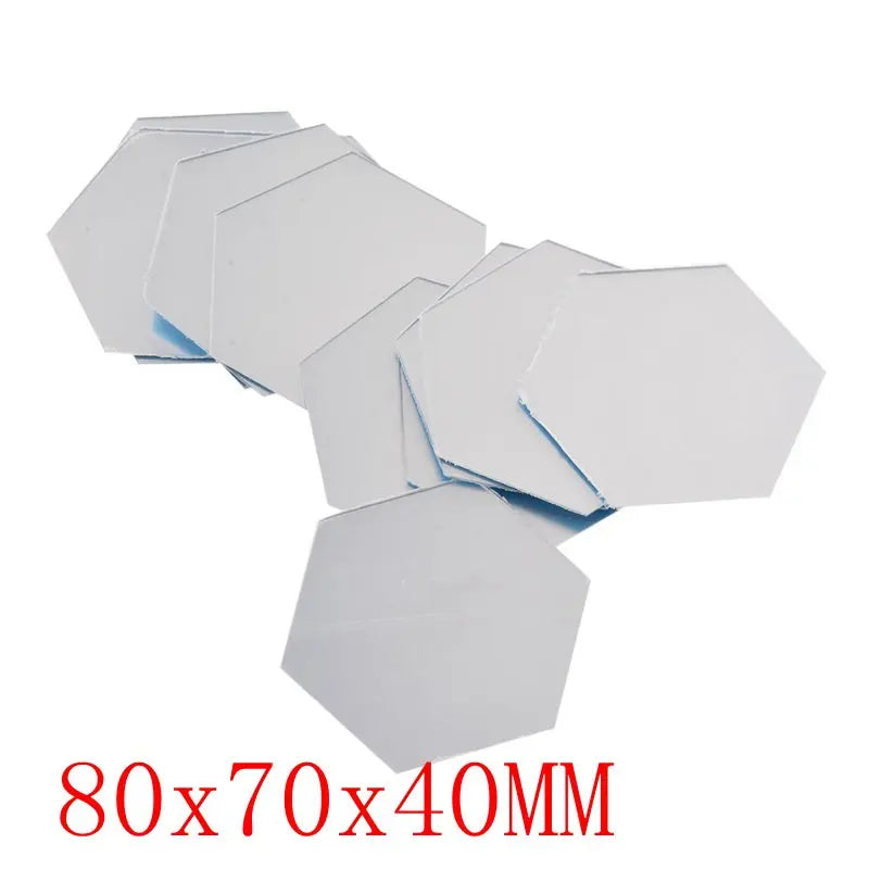 12/6Pcs 3D Hexagon Acrylic Mirror Wall Stickers DIY Mirrored Decorative Stickers eprolo