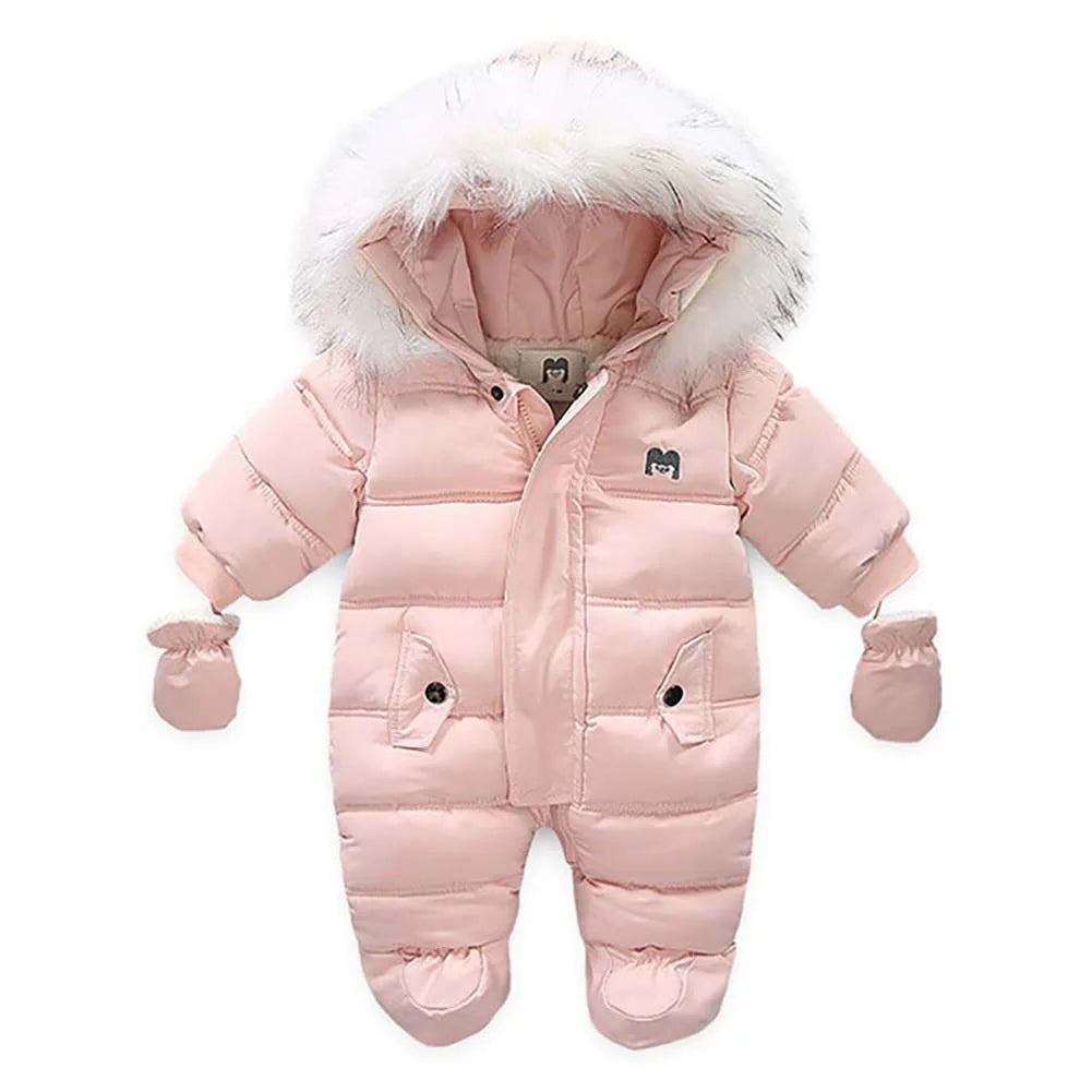 Winter Children Clothing Set Baby Boy Girl Clothes Warm Down Jacket Coat Jumpsuit Snowsuit Kids Parka Real Fur Overalls Overcoat eprolo