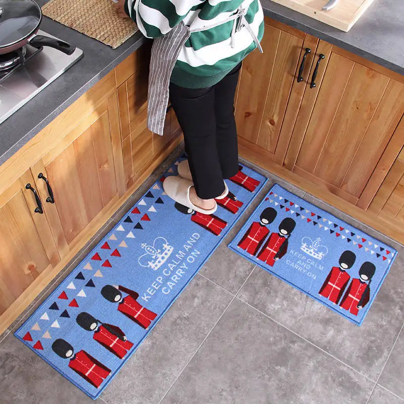 Kitchen Mat Set Wear-resistant Non-slip Kitchen Floor Mat Bathroom Absorbent Door Mat Oil-absorbing Anti-fouling Long Mat eprolo