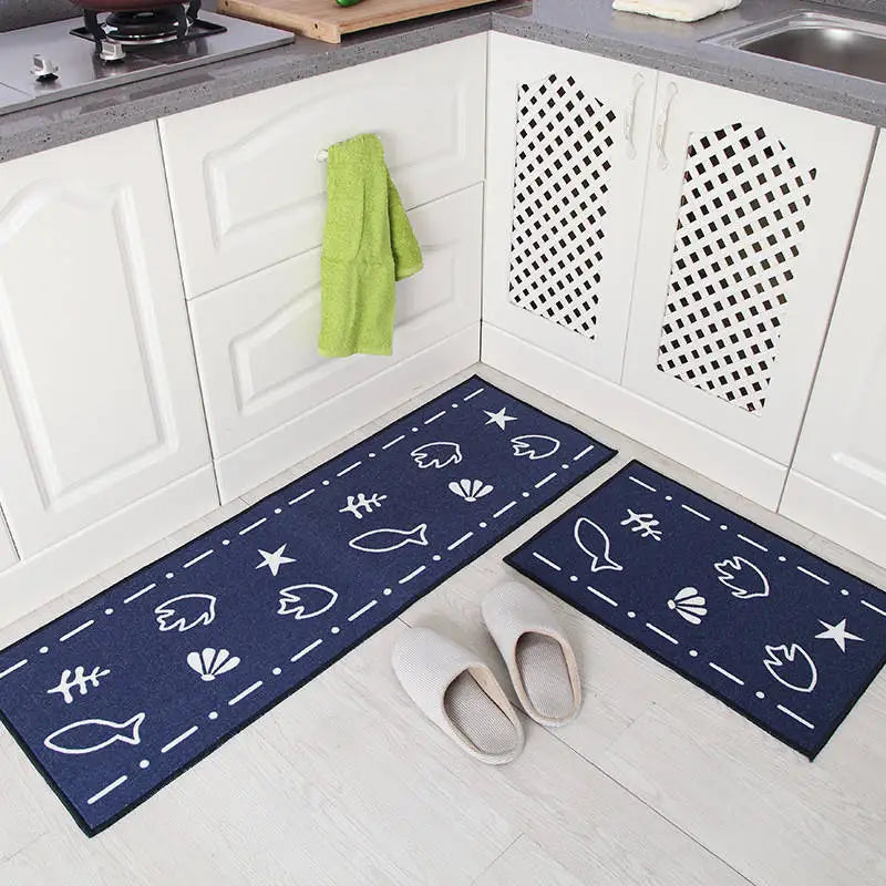 Kitchen Mat Set Wear-resistant Non-slip Kitchen Floor Mat Bathroom Absorbent Door Mat Oil-absorbing Anti-fouling Long Mat eprolo