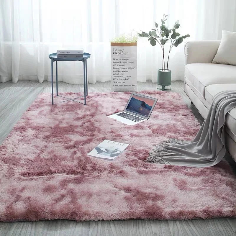 Grey Carpet Tie Dyeing Plush Soft Carpets For Living Room Bedroom Anti-slip Floor Mats Bedroom Water Absorption Carpet Rugs eprolo