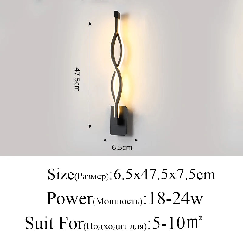 Modern Minimalist Wall Lamps Living Room Bedroom Bedside 16W AC96V-260V LED Sconce black white Lamp Aisle Lighting decoration eprolo