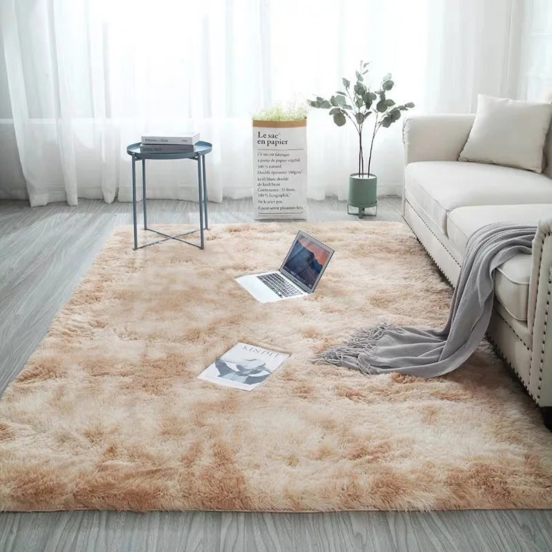 Grey Carpet Tie Dyeing Plush Soft Carpets For Living Room Bedroom Anti-slip Floor Mats Bedroom Water Absorption Carpet Rugs eprolo