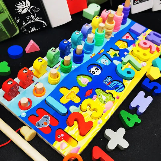 Wooden Montessori Shape & Colour Matching Board - Educational Toy Age 3+ - Shello's Creative Boutique