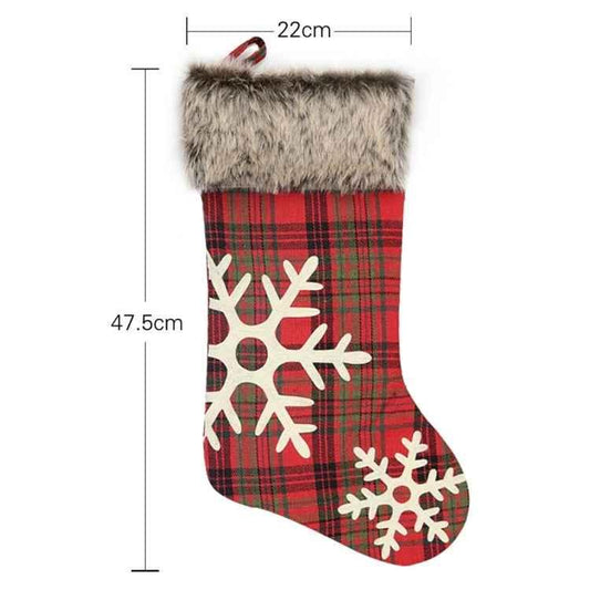 CX20202 Christmas Snowflake Plush Sock Gift Bag Christmas Tree Pendant Decoration - Shello's Creative Boutique