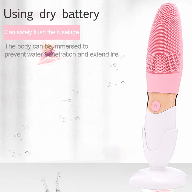 CNaier AE-618 Battery-powered Silicone Acoustic Wave Face Skin Care Electric Facial Cleanser, AE-618(Orange), AE-618(Pink), AE-618(Green), AE-618(Blue) SUNSKY