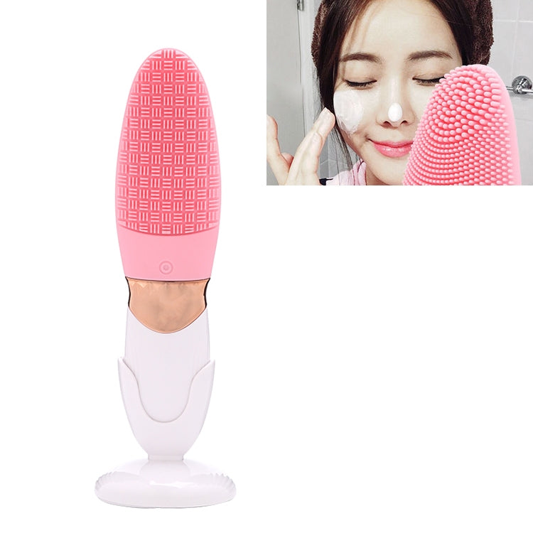 CNaier AE-618 Battery-powered Silicone Acoustic Wave Face Skin Care Electric Facial Cleanser, AE-618(Orange), AE-618(Pink), AE-618(Green), AE-618(Blue) SUNSKY