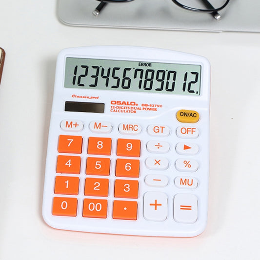 OSALO OS-837VC 12 Digits Colorful Desktop Calculator Solar Energy Dual Power Calculator - Shello's Creative Boutique